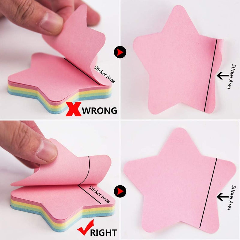 OSOPOLA Star Sticky Notes - 1000 Sheets Mixed 4 Color Bulk Sale Sticky Memo Post Memo Note Tape Self Stick Notes for Office/School/Home - Image 4